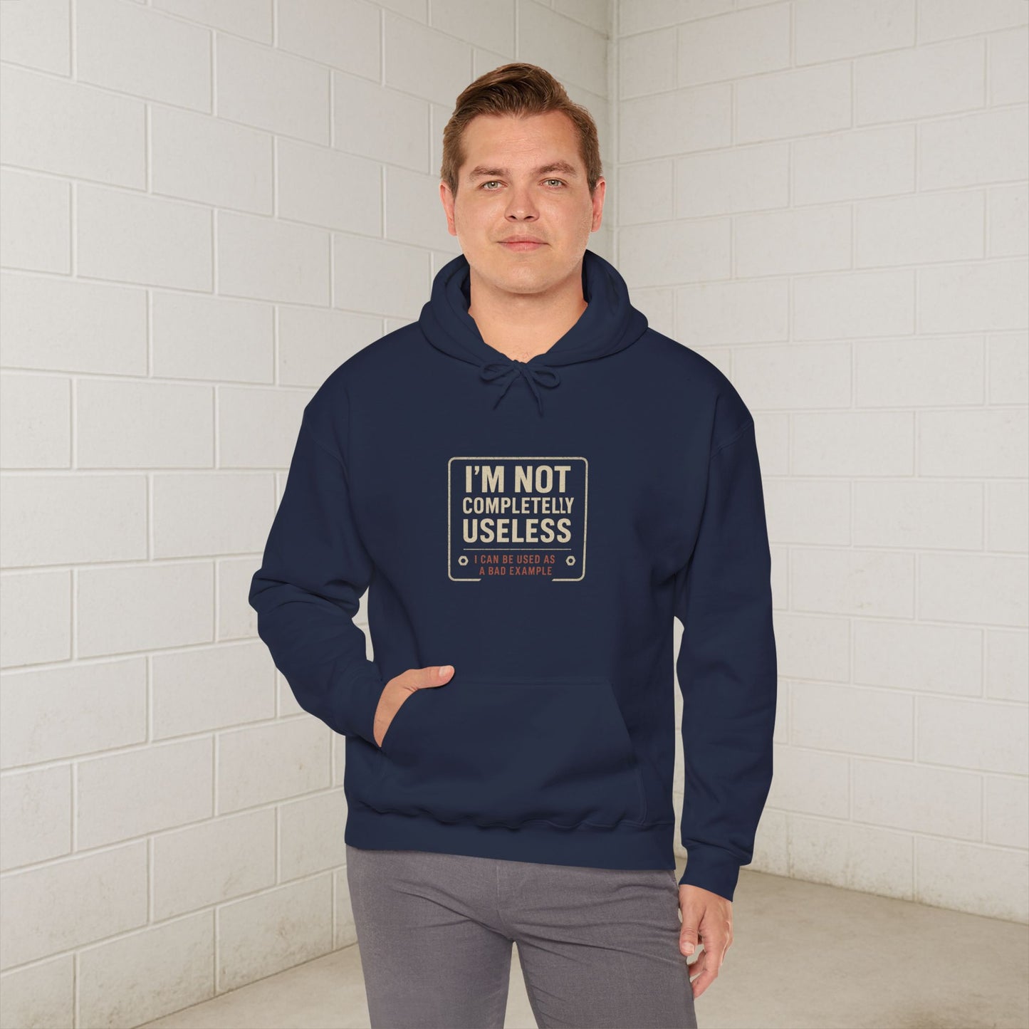 'I’m Not Completely Useless, I Can Be Used As a Bad Example' Hoodie, Funny Motivational Sweater