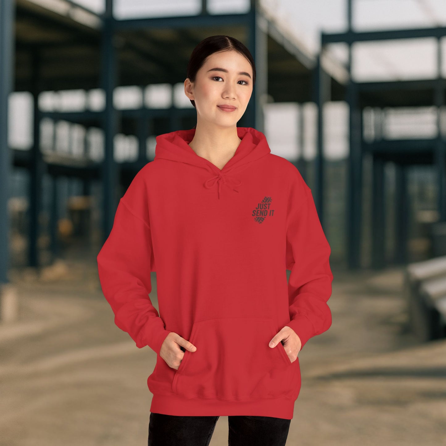'Just Send It' Men's Hoodie, Motivational Sweater
