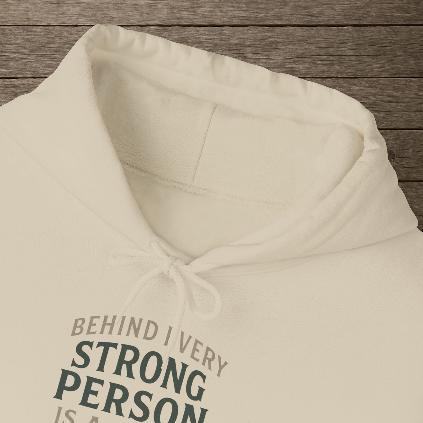 'Behind Every Strong Person Is a Story That Gave Them No Choice' Men's Hoodie, Motivational Workout Sweater
