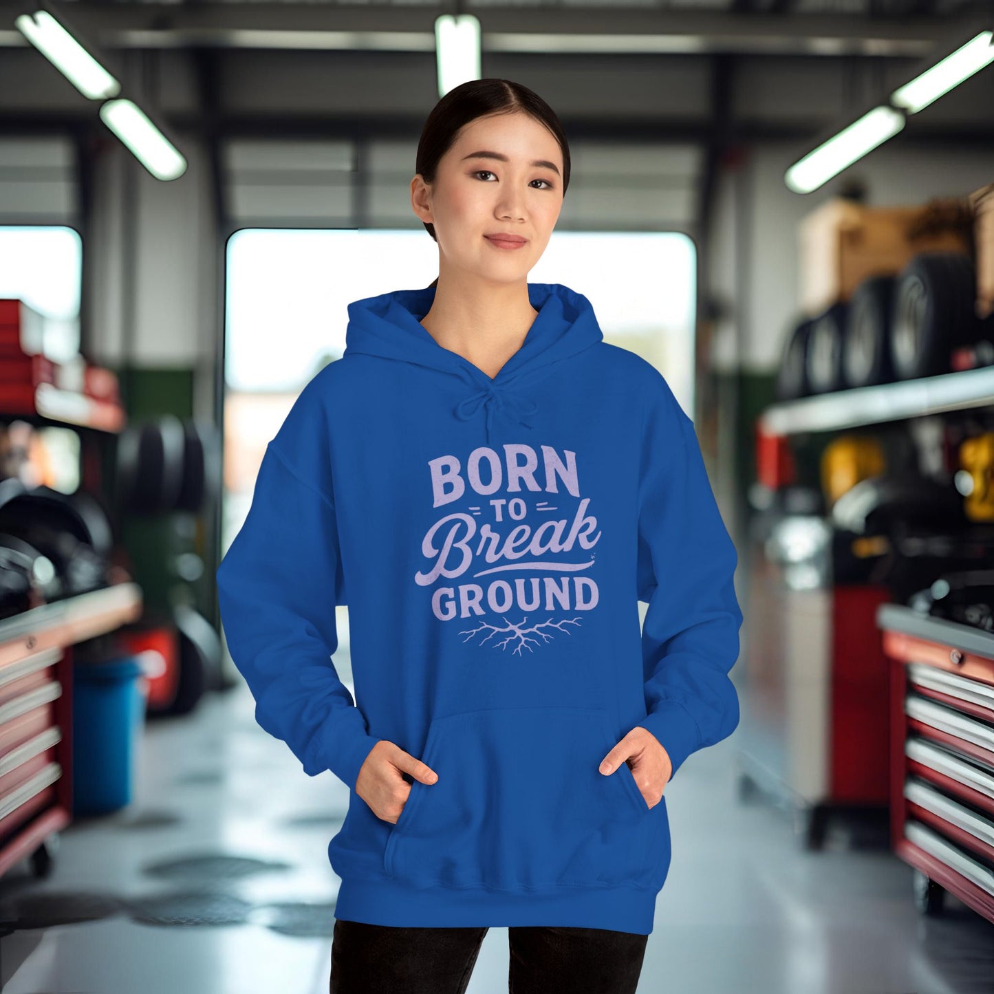 'Born to Break Ground' Hoodie, Motivational Sweater