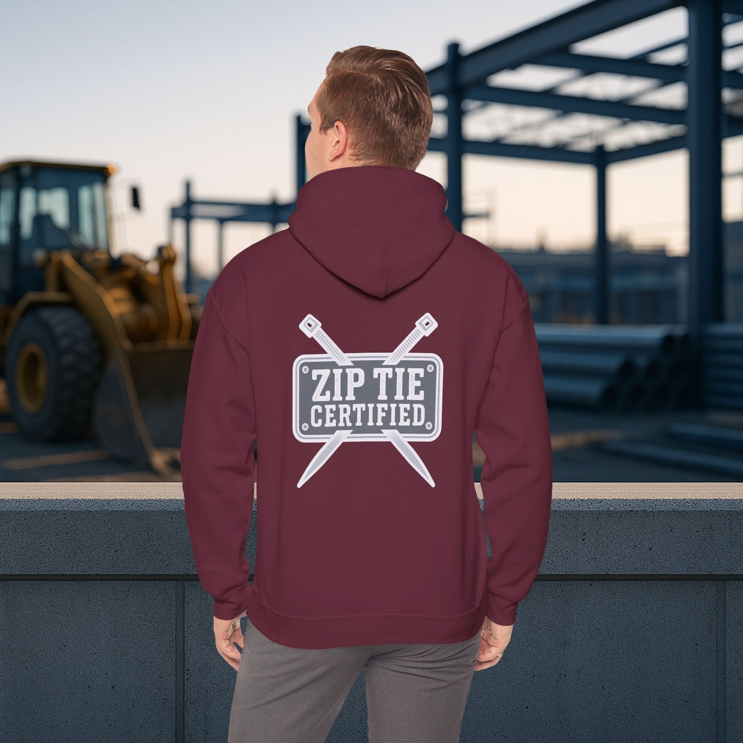 'Zip Tie Certified' Hoodie, Motivational Sweater