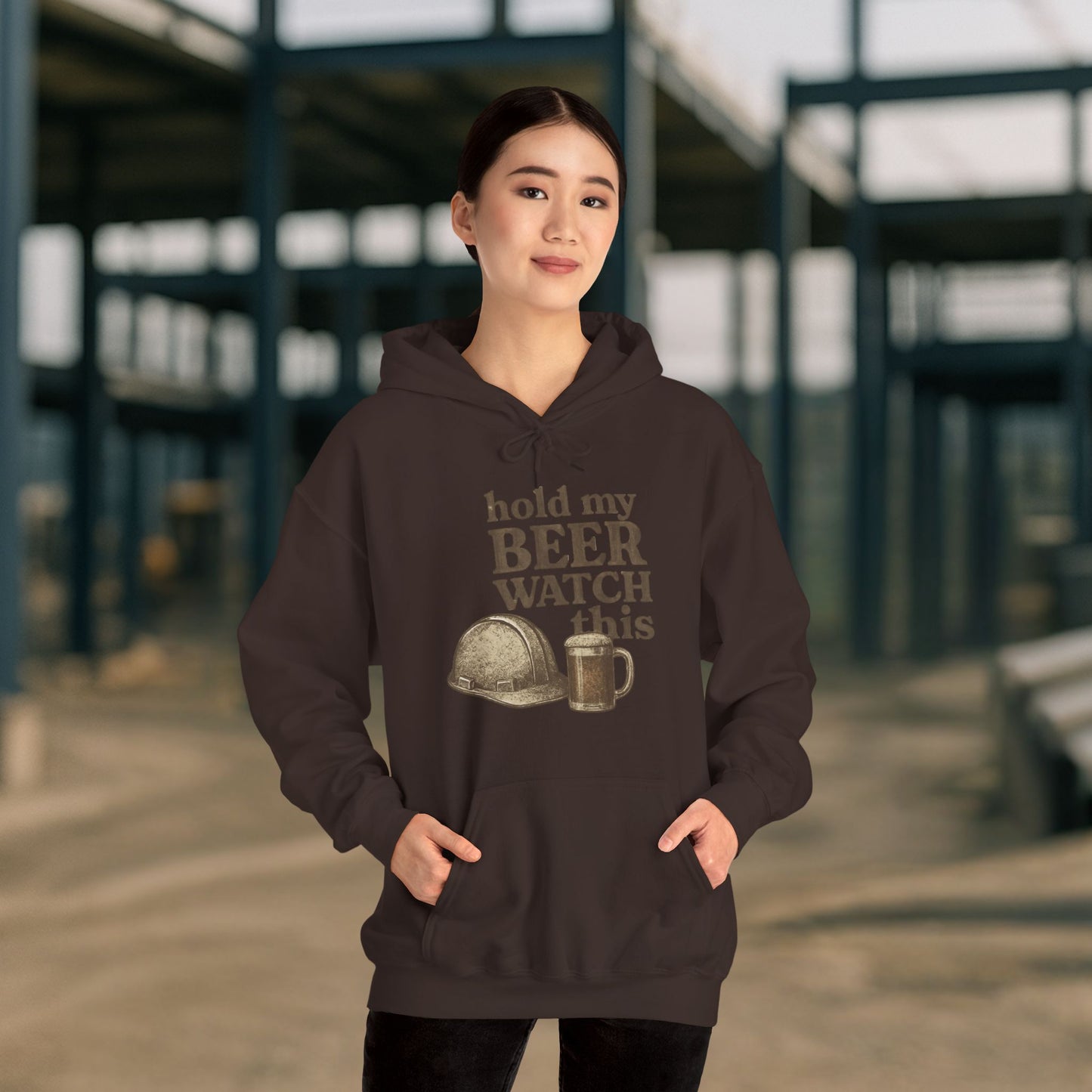 'Hold My Beer, Watch This' Men's Hoodie, Funny Sweater