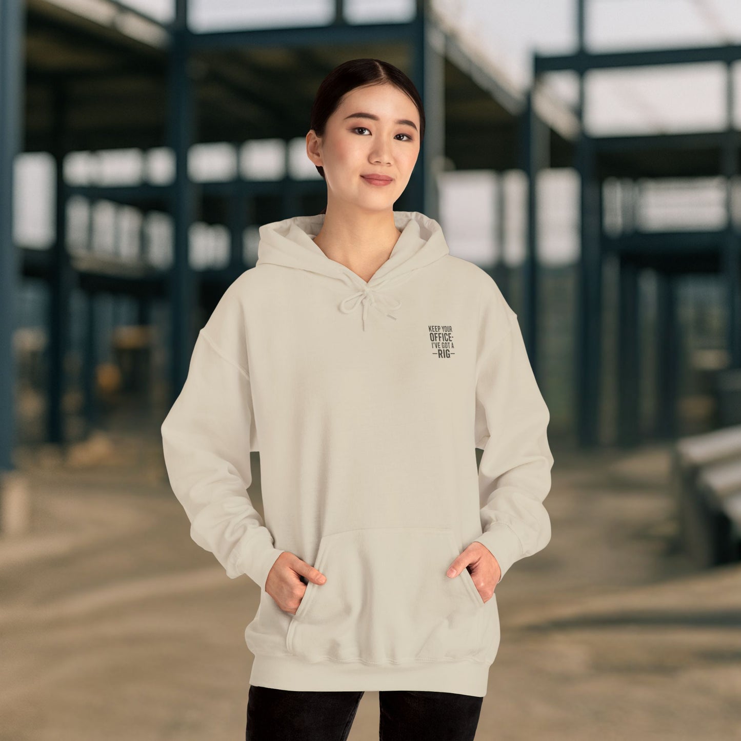 'Keep Your Office—I’ve Got a Rig' Men's Hoodie, Funny Motivational Sweater