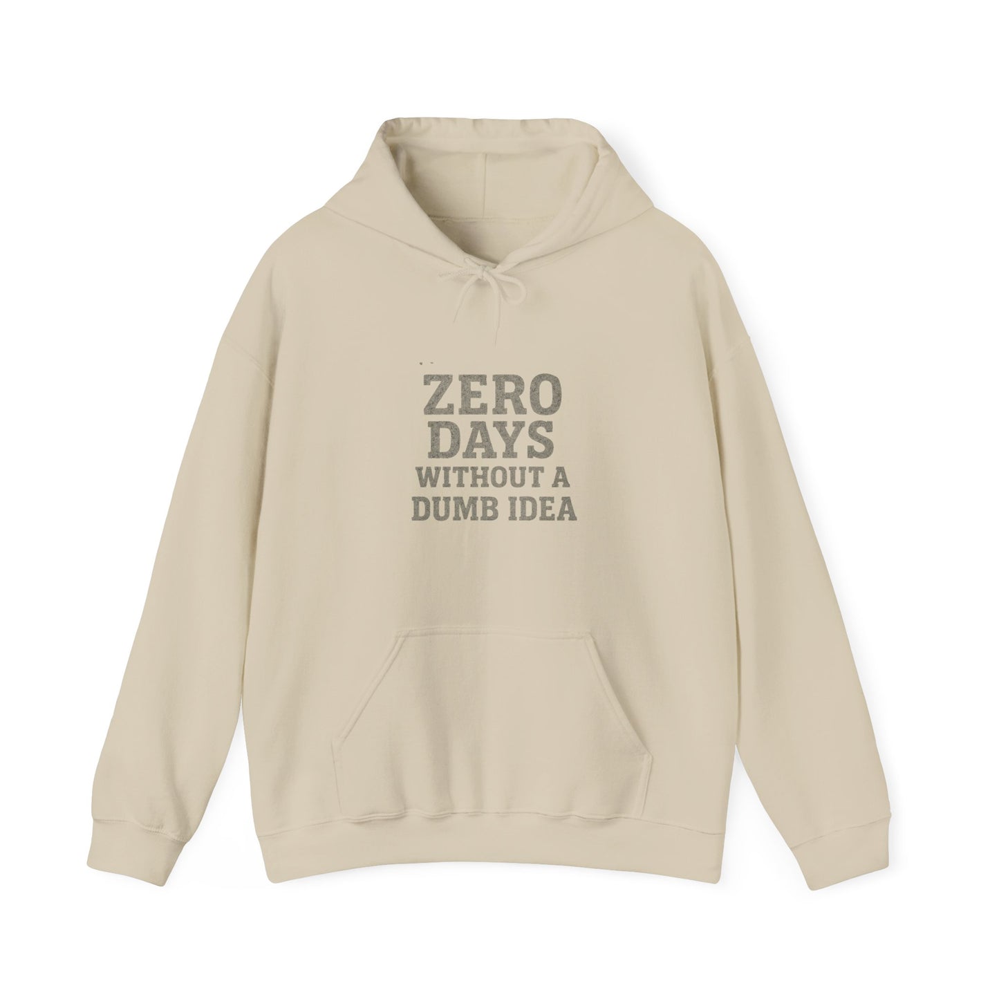 'Zero Days Without a Dumb Idea' Men's Hoodie, Funny Sweater