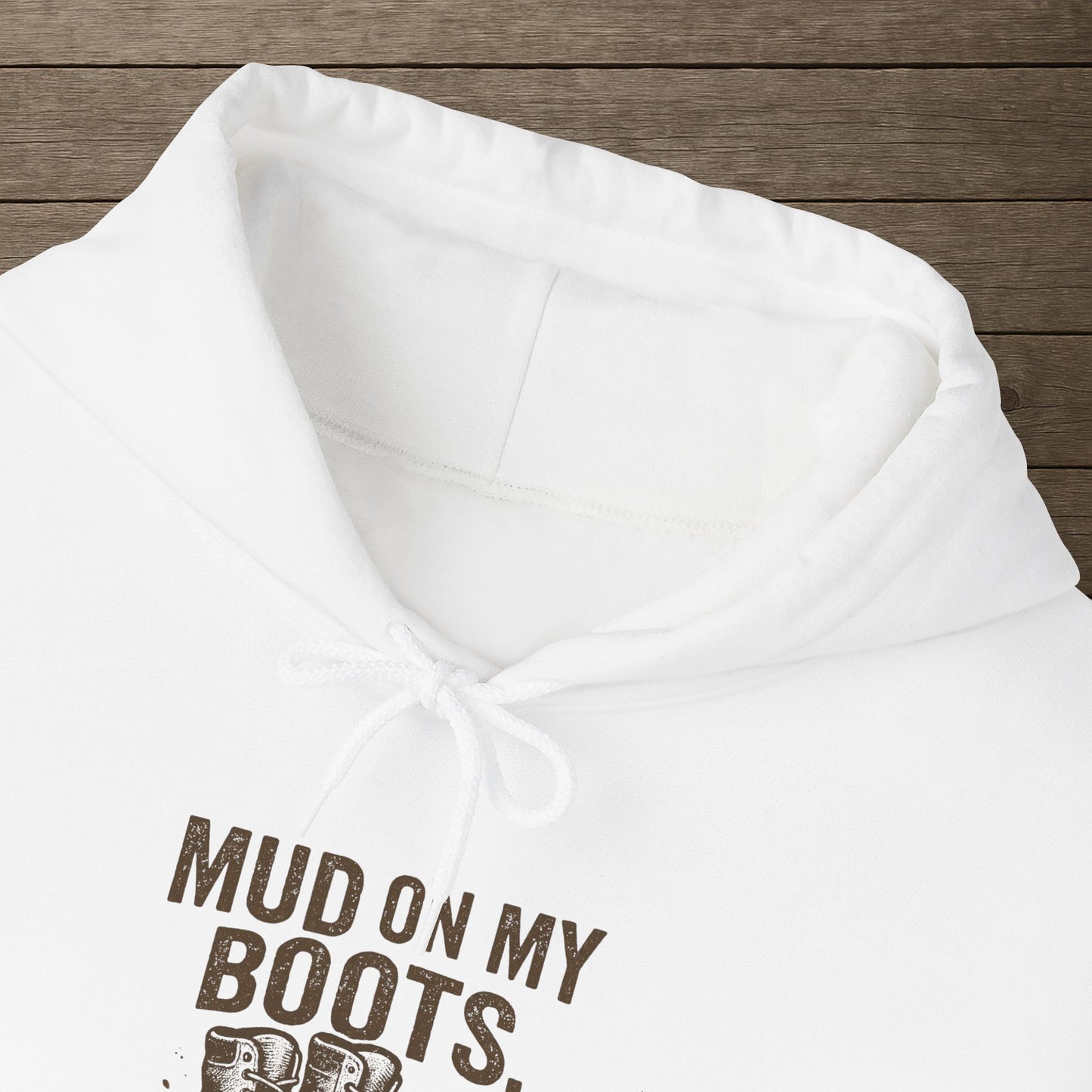 'Mud on My Boots, Pride in My Heart' Men's Hoodie, Motivational Sweater