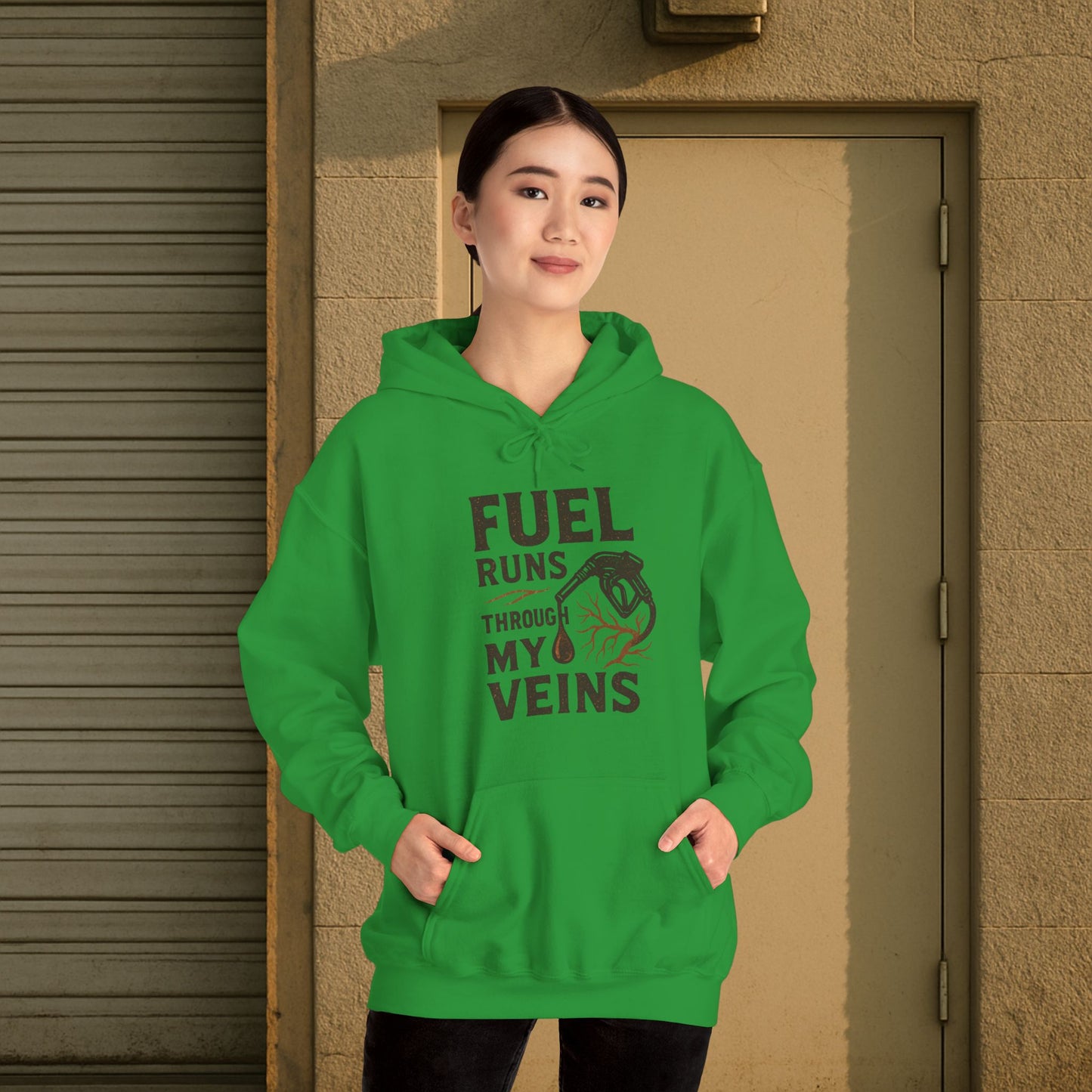 'Fuel Runs Through My Veins' Hoodie, Motivational Sweater