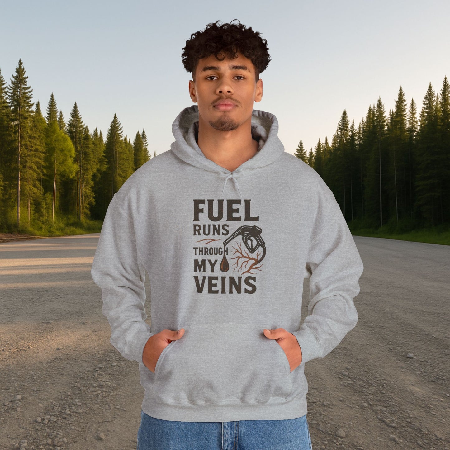 'Fuel Runs Through My Veins' Hoodie, Motivational Sweater
