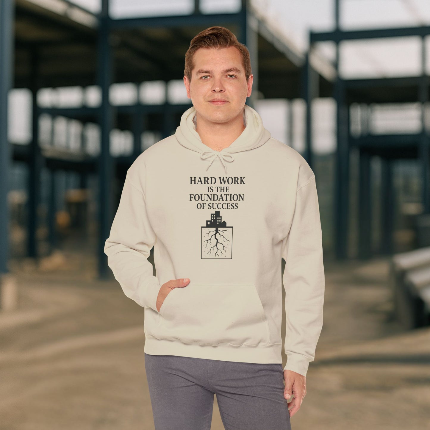'Hard work is the Foundation of Success' Men's Hoodie, Motivational Sweater