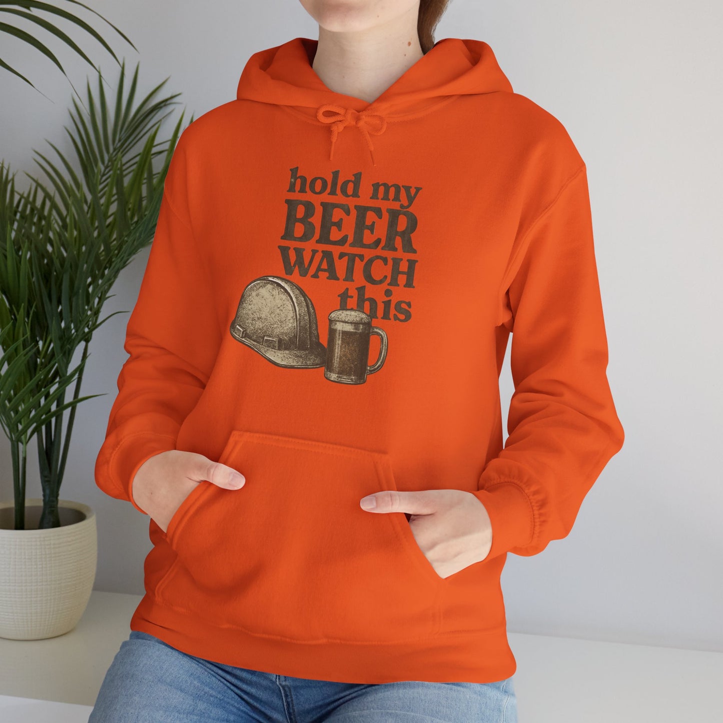 'Hold My Beer, Watch This' Men's Hoodie, Funny Sweater