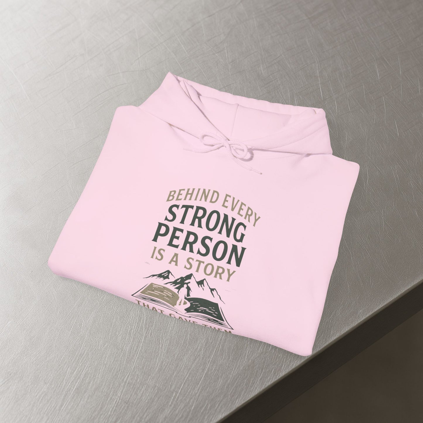 'Behind Every Strong Person Is a Story That Gave Them No Choice' Men's Hoodie, Motivational Workout Sweater