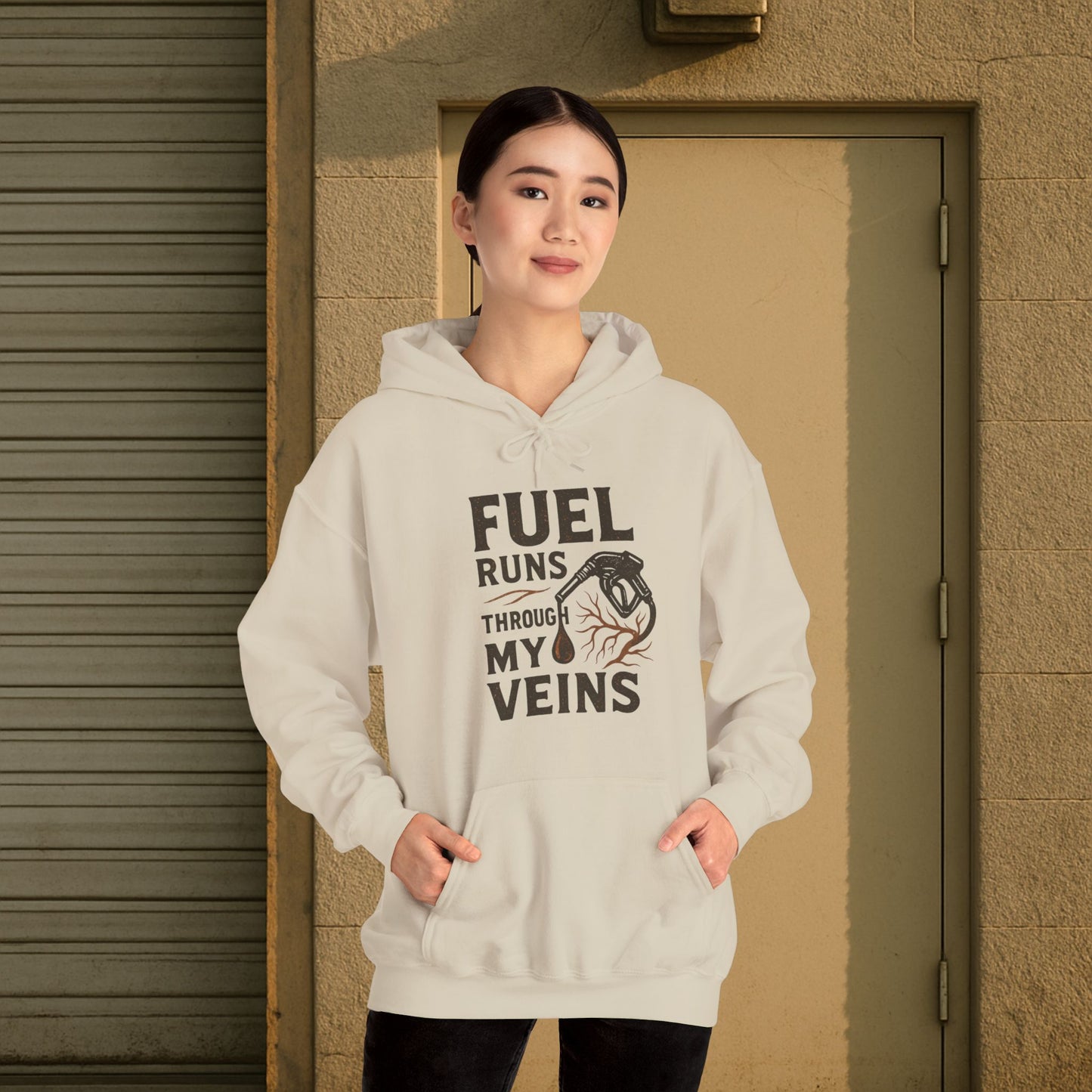 'Fuel Runs Through My Veins' Hoodie, Motivational Sweater