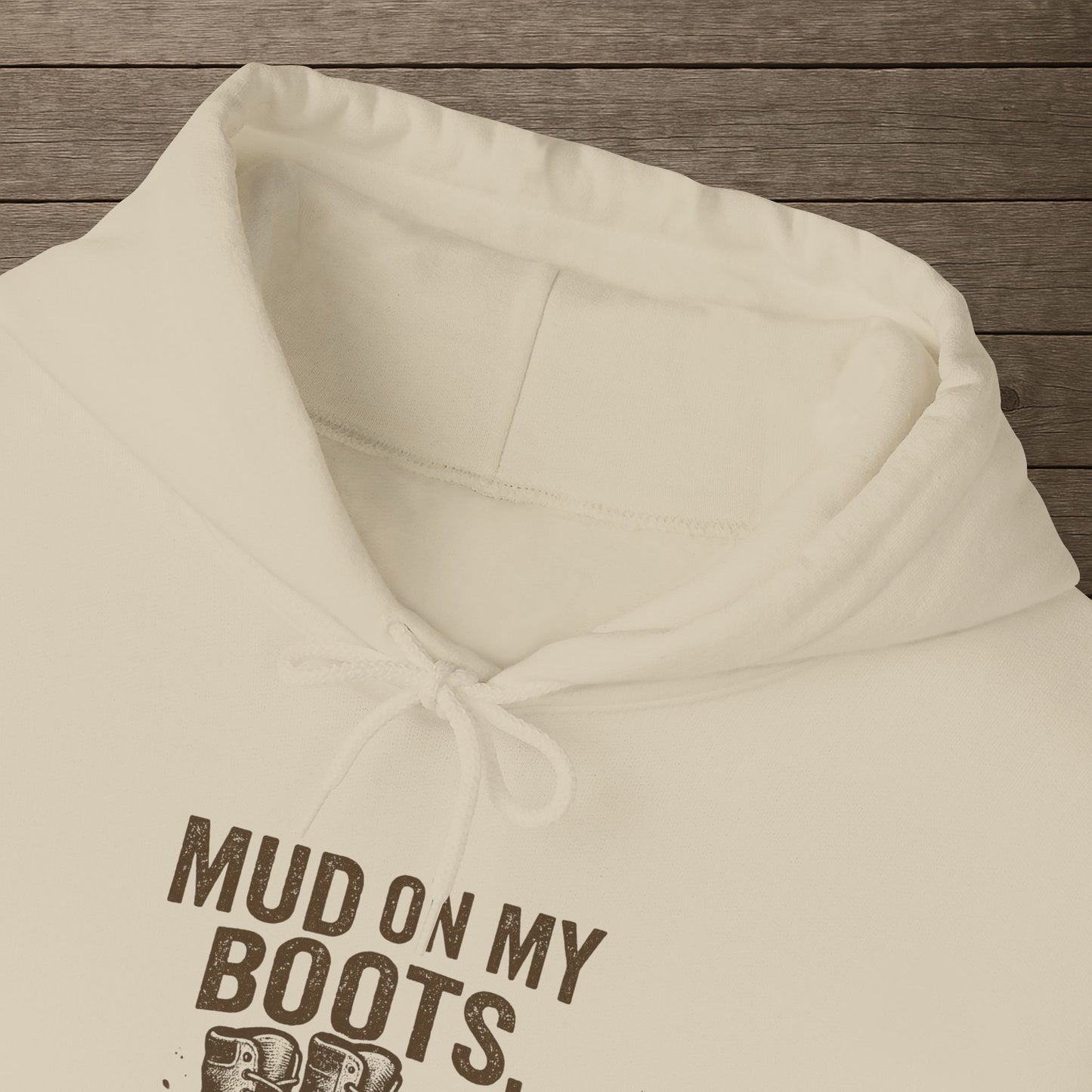'Mud on My Boots, Pride in My Heart' Men's Hoodie, Motivational Sweater