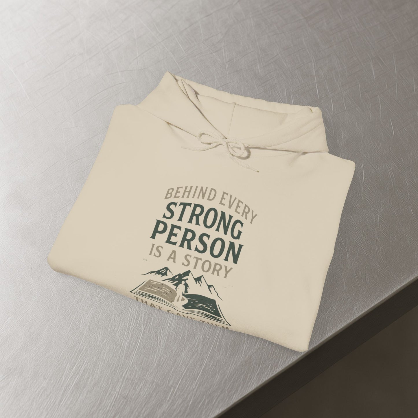 'Behind Every Strong Person Is a Story That Gave Them No Choice' Men's Hoodie, Motivational Workout Sweater