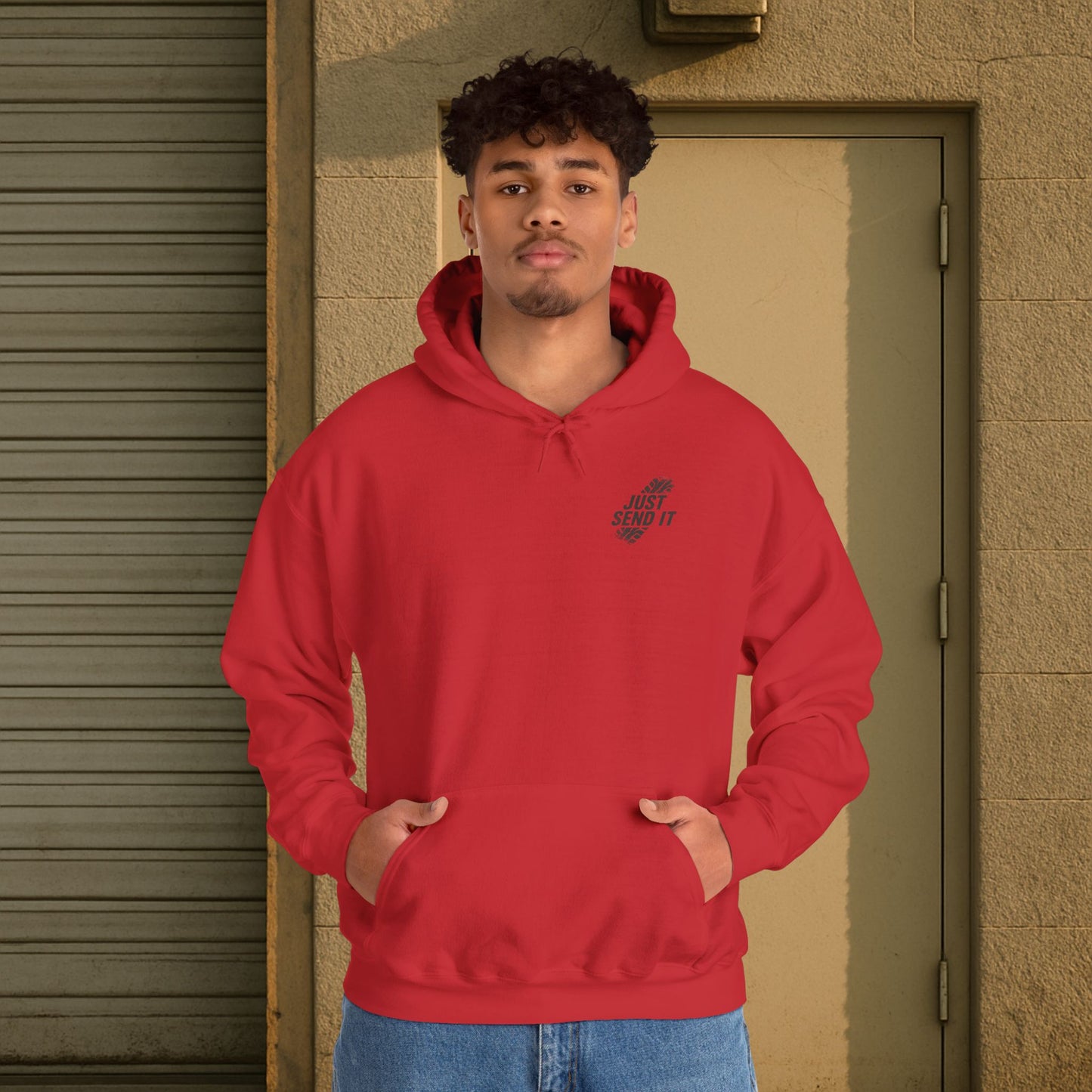 'Just Send It' Men's Hoodie, Motivational Sweater
