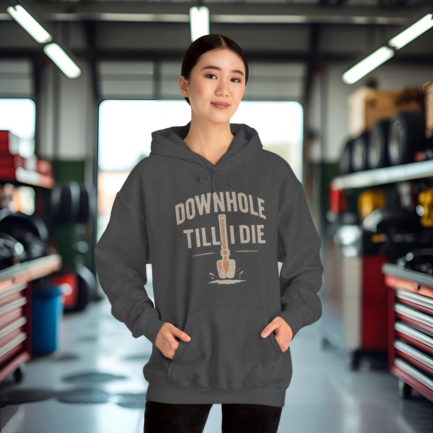 'Downhole Till I Die' Hoodie, Motivational Sweater