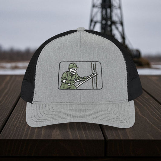 Roughneck Tongs Visual Hat, Skeleton Floorhand Embroidered Cap