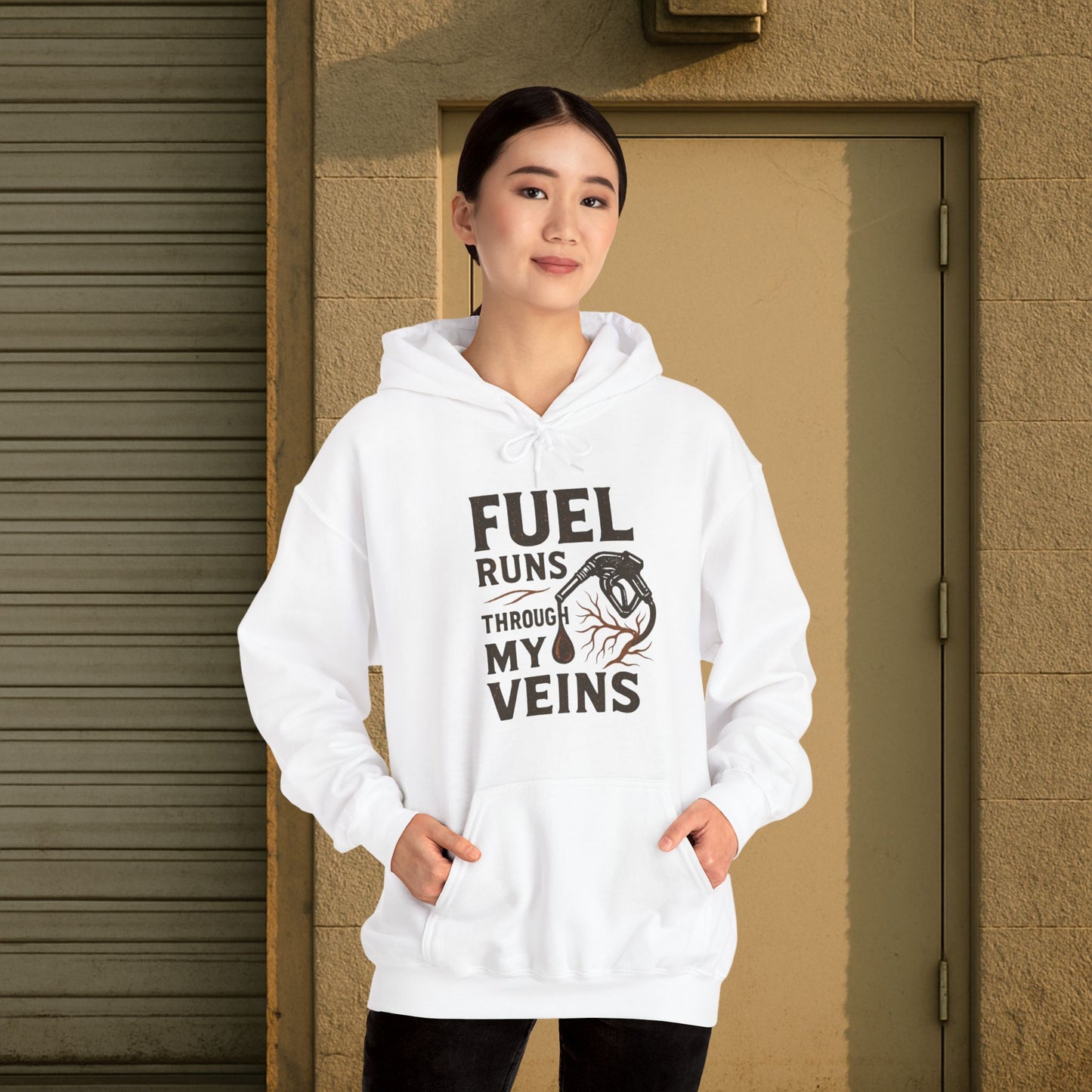 'Fuel Runs Through My Veins' Hoodie, Motivational Sweater