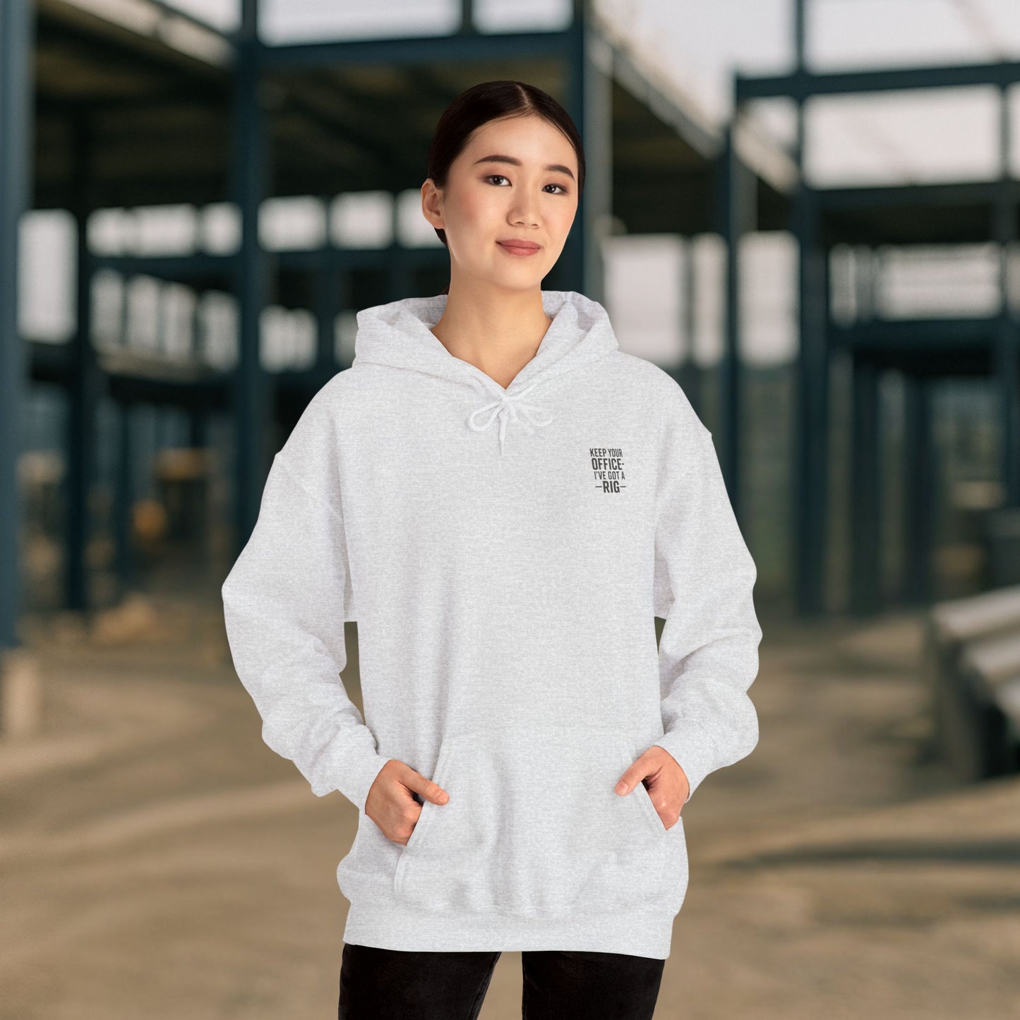 'Keep Your Office—I’ve Got a Rig' Men's Hoodie, Funny Motivational Sweater