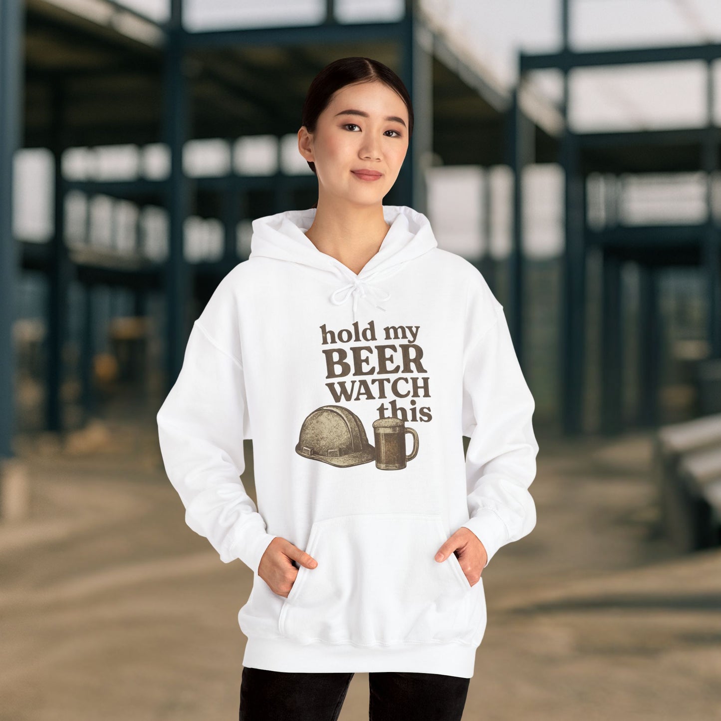'Hold My Beer, Watch This' Men's Hoodie, Funny Sweater
