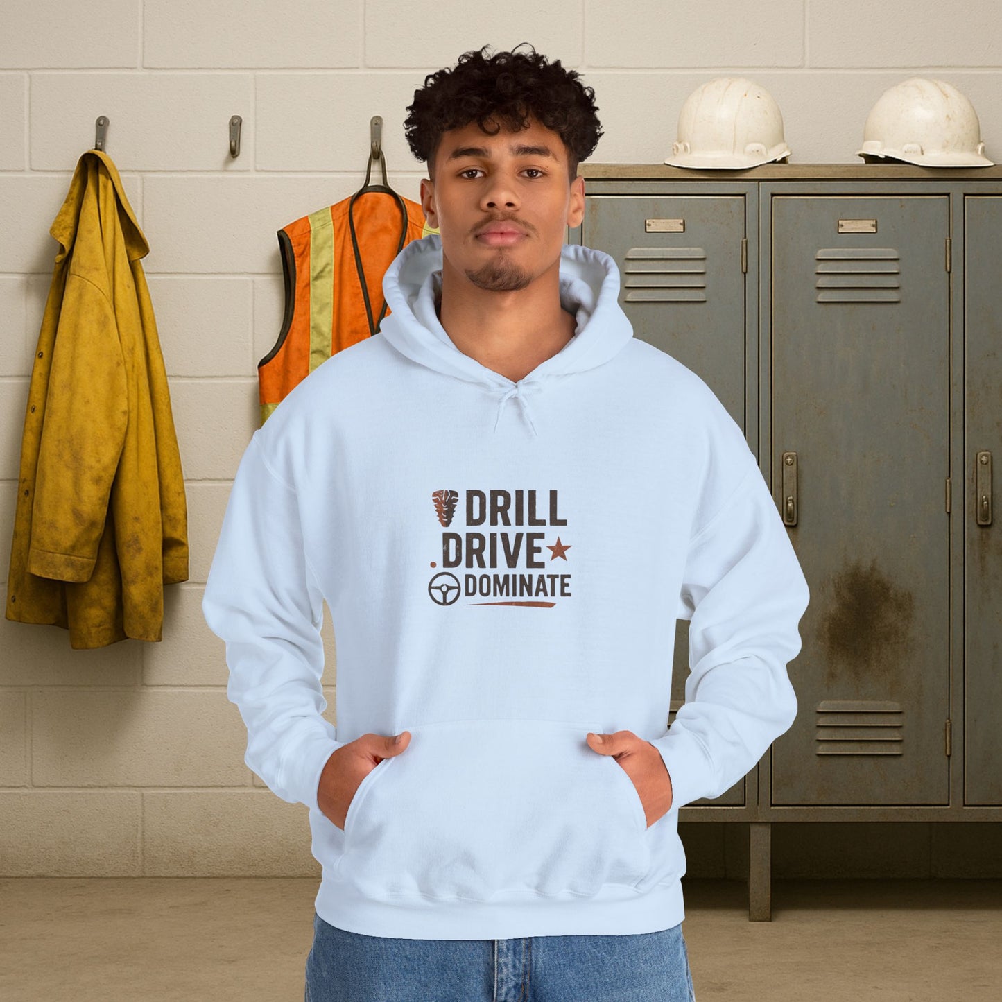 'Drill. Drive. Dominate.' Hoodie, Motivational Sweater