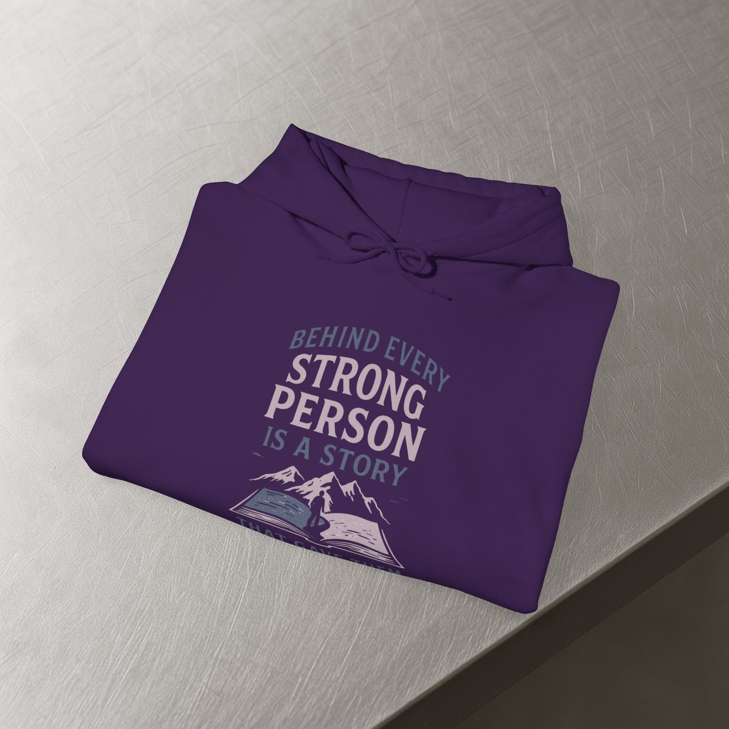 'Behind Every Strong Person Is a Story That Gave Them No Choice' Men's Hoodie, Motivational Workout Sweater