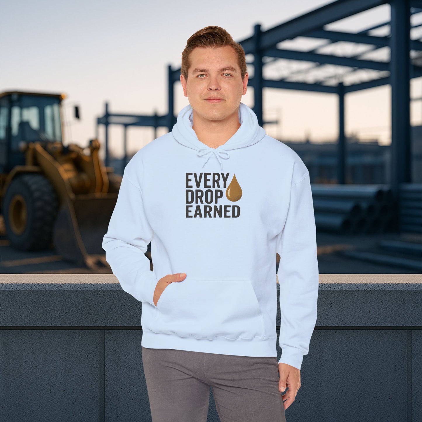 'Every Drop Earned' Hoodie, Motivational Sweater