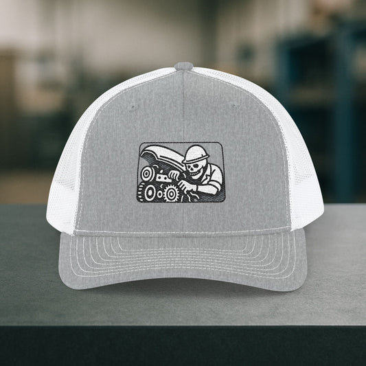 Skeleton Heavy Duty Mechanic hat, Heavy Duty technician embroidered cap