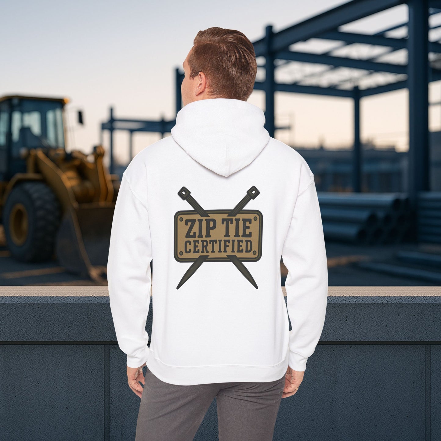 'Zip Tie Certified' Hoodie, Motivational Sweater