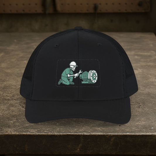 Skeleton Millwright Machinery Install Hat, Industrial Maintenance Cap