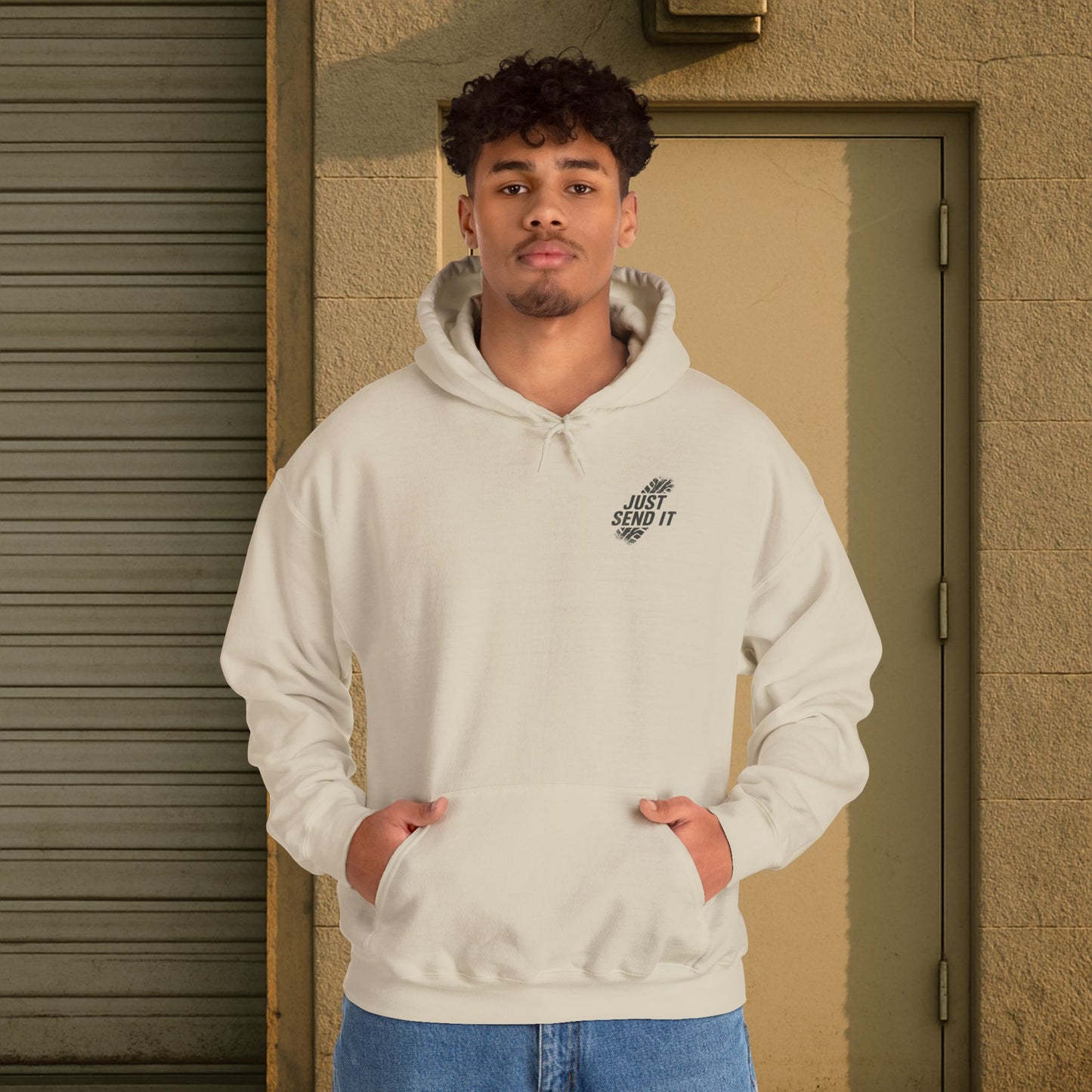 'Just Send It' Men's Hoodie, Motivational Sweater