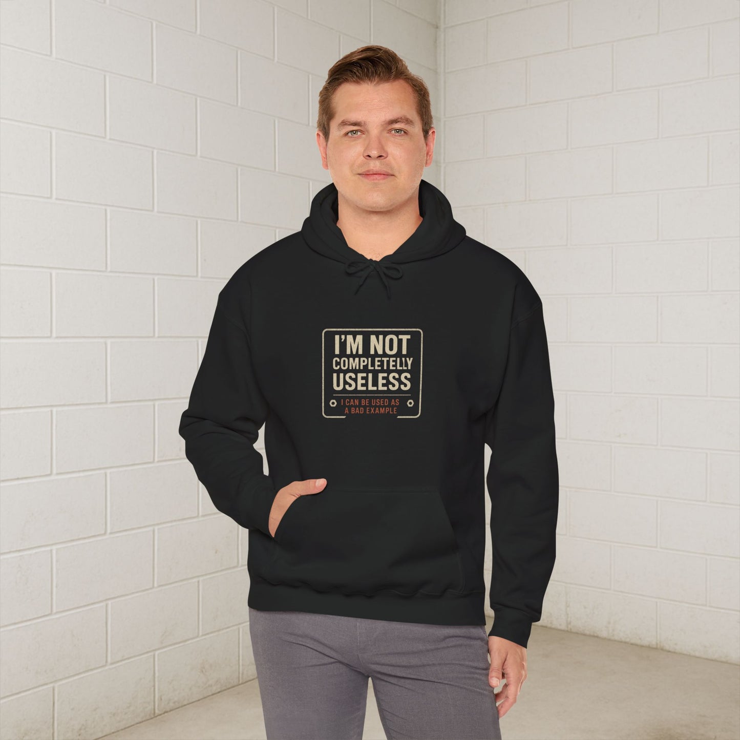 'I’m Not Completely Useless, I Can Be Used As a Bad Example' Hoodie, Funny Motivational Sweater