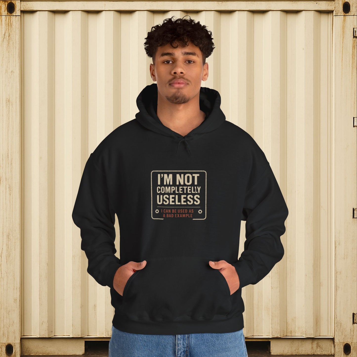 'I’m Not Completely Useless, I Can Be Used As a Bad Example' Hoodie, Funny Motivational Sweater