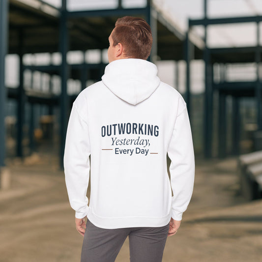 'Outworking Yesterday Every Day' Men's Hoodie, Motivational Sweater