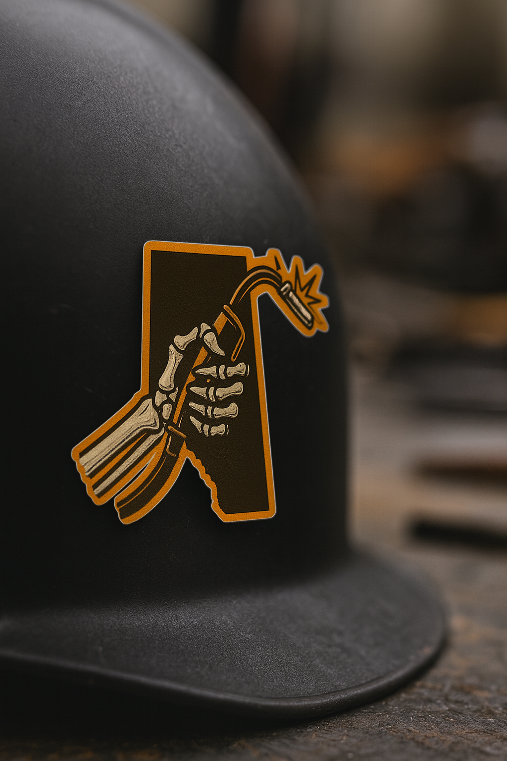 Alberta Skeleton Torch Sticker, hardhat stickers