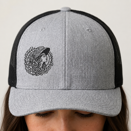 Floral Female Pipefitter Portrait Hat, Pipefitter Hat