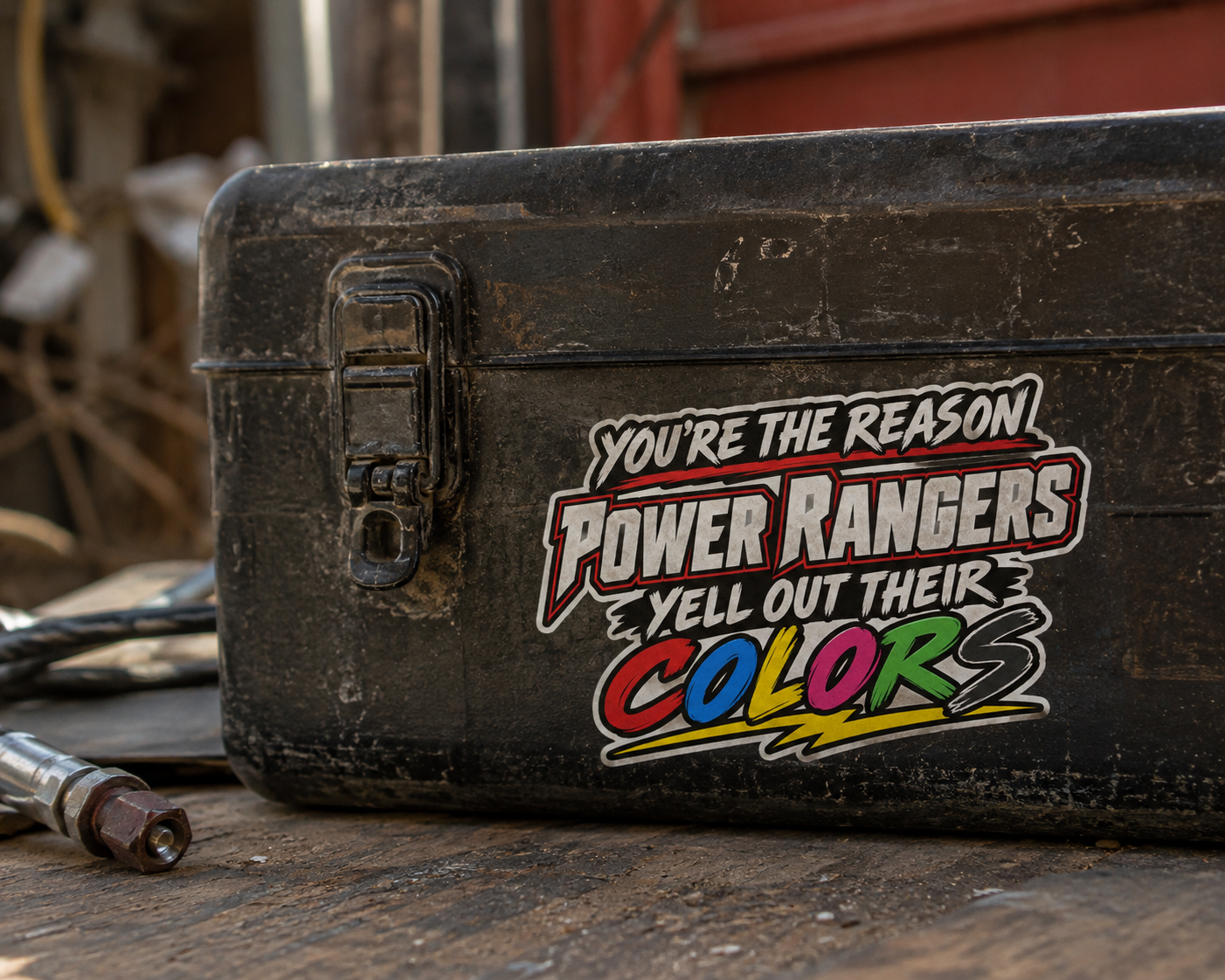 “Power Rangers Yell Their Colors” Sticker, Funny Hardhat Stickers