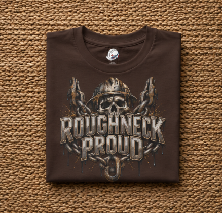 Roughneck Proud Skull, Chains & Oil Drip Roughneck T-Shirt