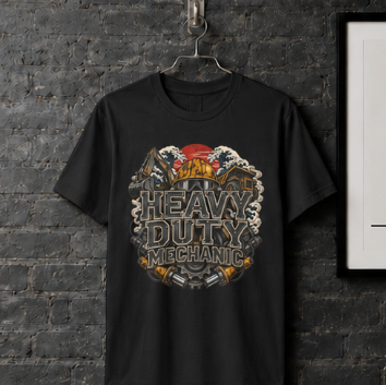 Heavy Duty Mechanic Hardhat Machinery Woodblock T-Shirt
