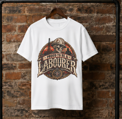 Proud to Be a Labourer Skull Hardhat Oilfield T-Shirt