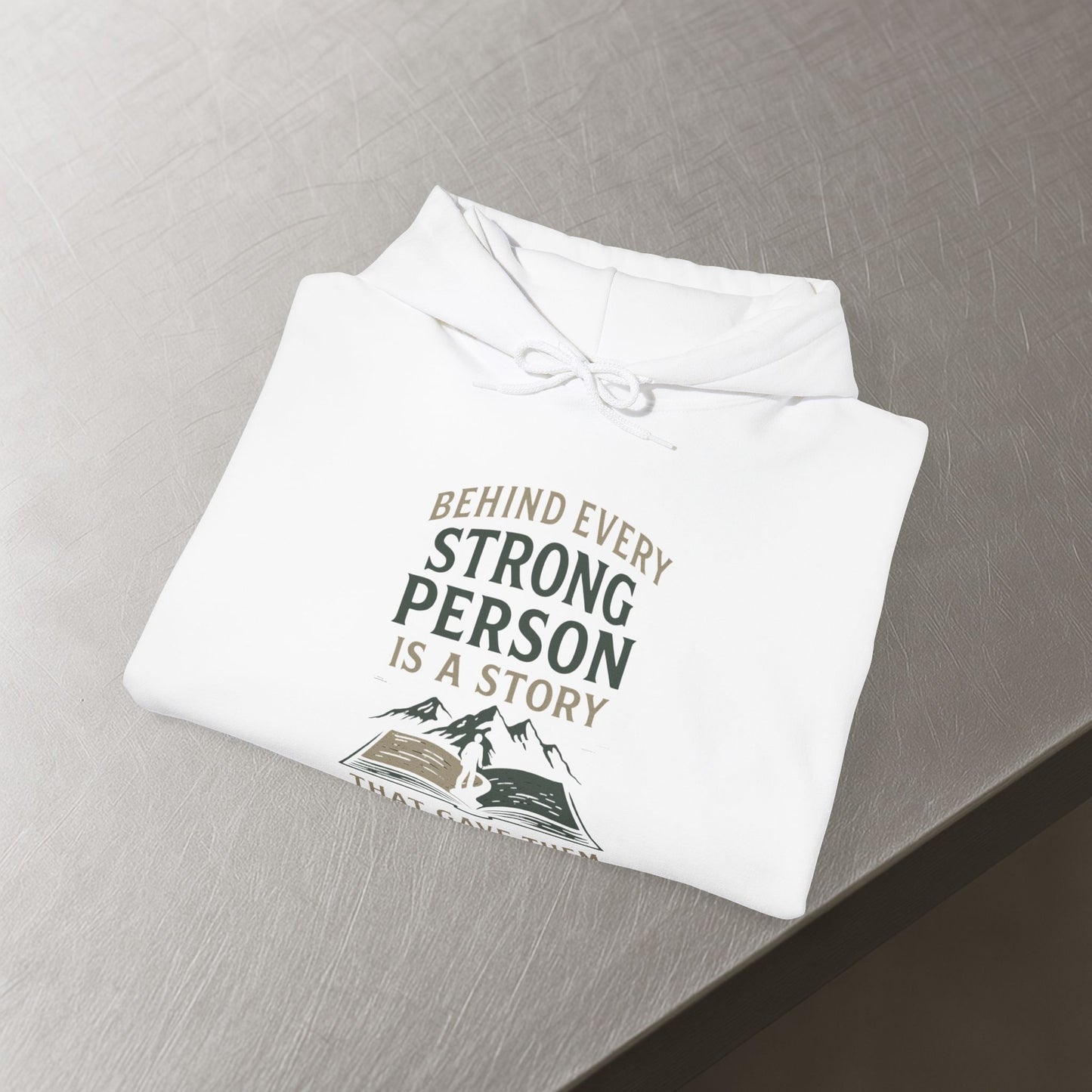 'Behind Every Strong Person Is a Story That Gave Them No Choice' Men's Hoodie, Motivational Workout Sweater