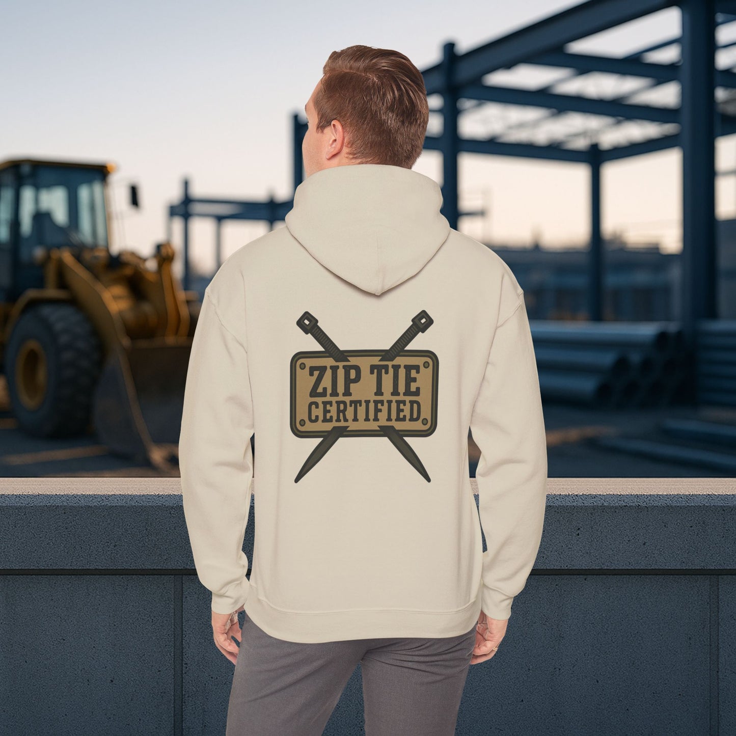 'Zip Tie Certified' Hoodie, Motivational Sweater