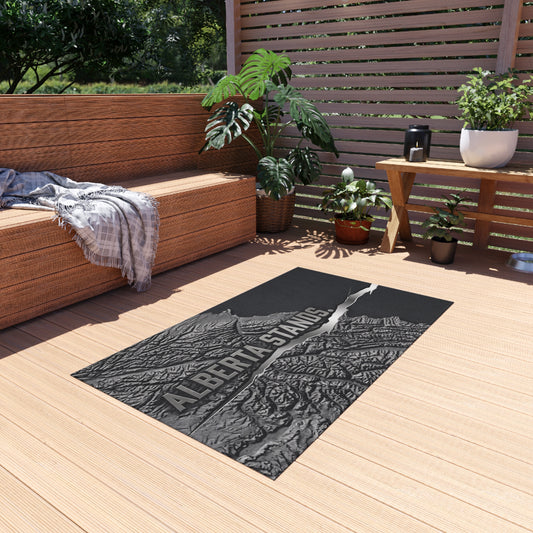 "Alberta Stands" Outdoor Rug, ToughNeck Topographic Patio Rug