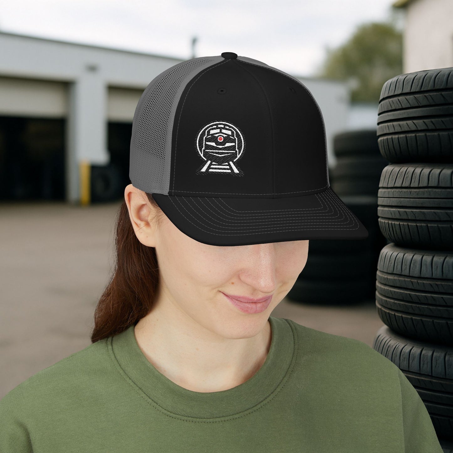 Embroidered Railroad Engine Hat, Railroader Cap