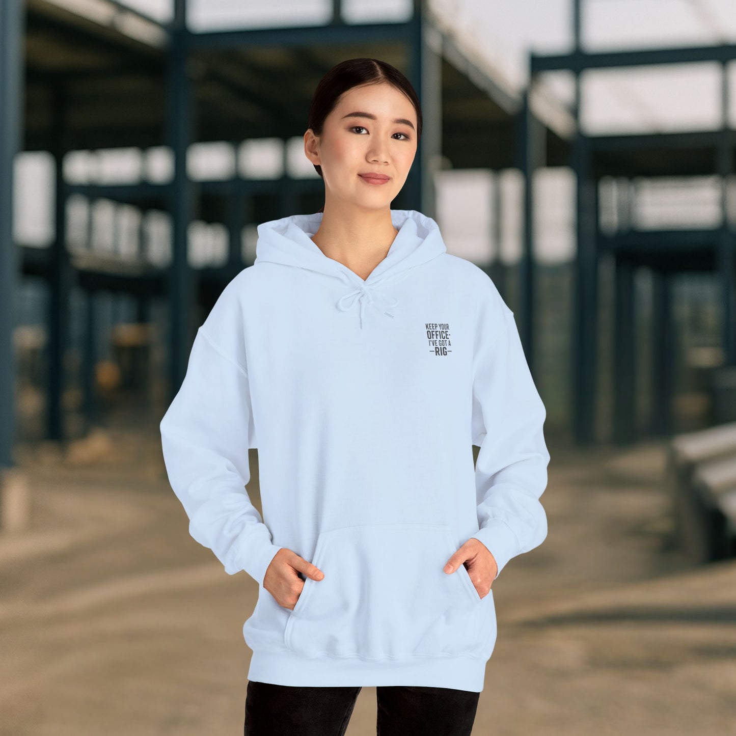 'Keep Your Office—I’ve Got a Rig' Men's Hoodie, Funny Motivational Sweater