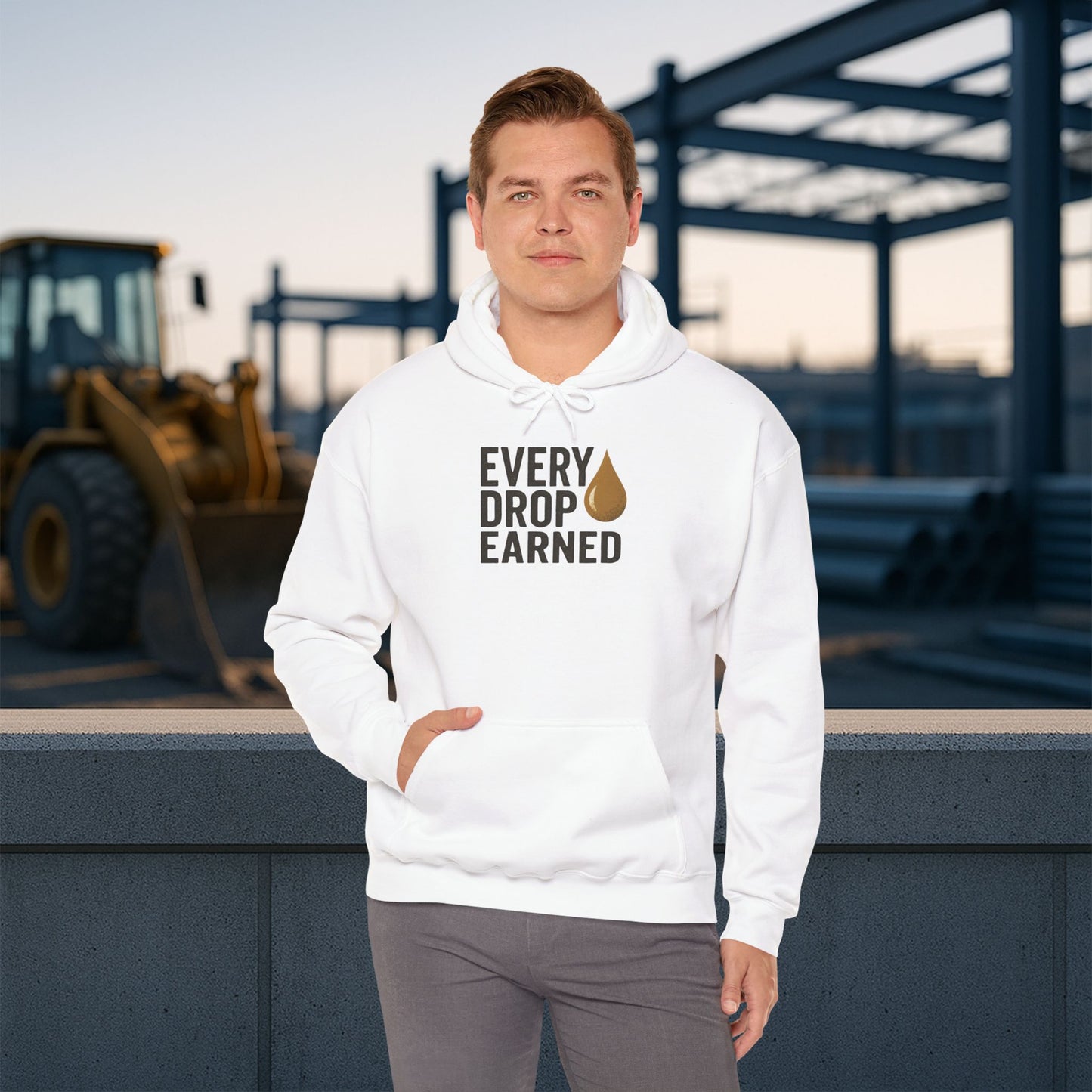 'Every Drop Earned' Hoodie, Motivational Sweater
