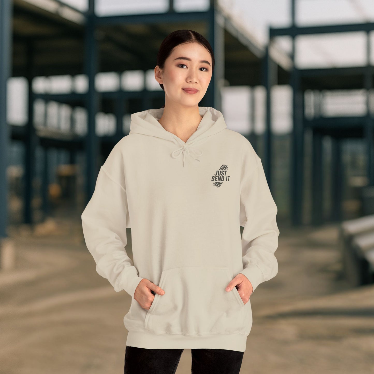'Just Send It' Men's Hoodie, Motivational Sweater