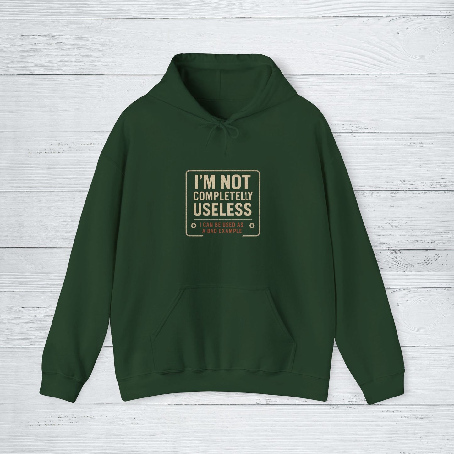 'I’m Not Completely Useless, I Can Be Used As a Bad Example' Hoodie, Funny Motivational Sweater