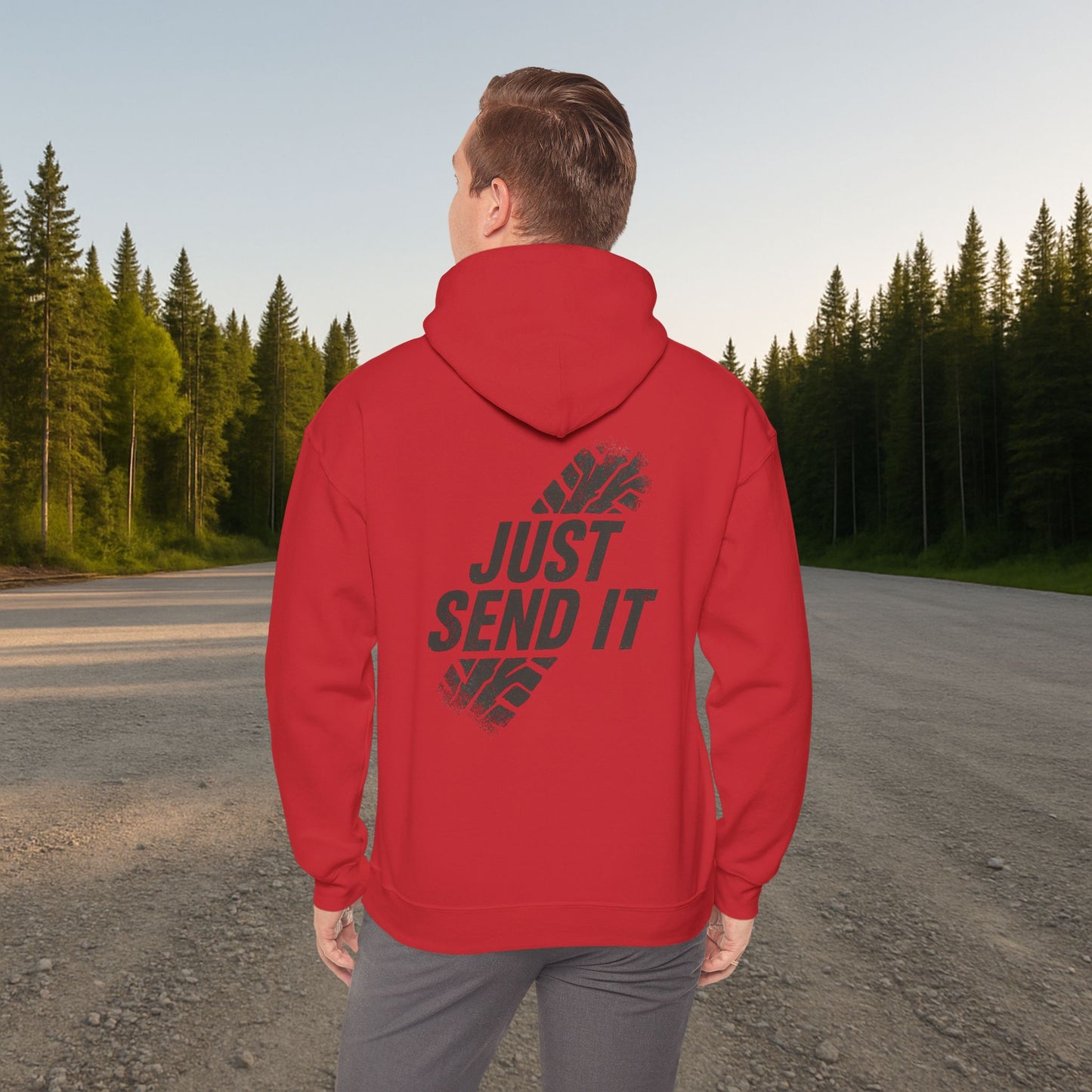 'Just Send It' Men's Hoodie, Motivational Sweater