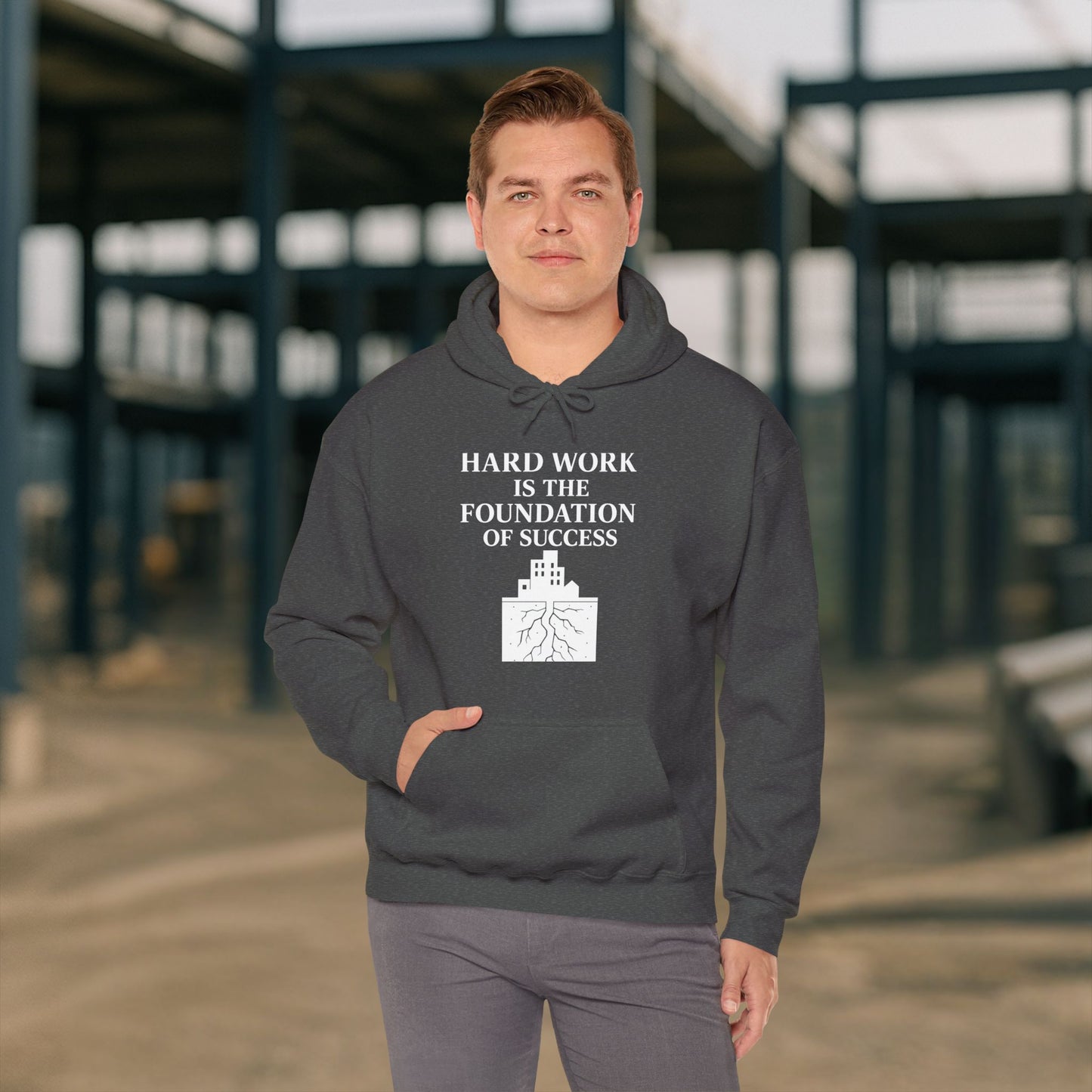 'Hard work is the Foundation of Success' Men's Hoodie, Motivational Sweater