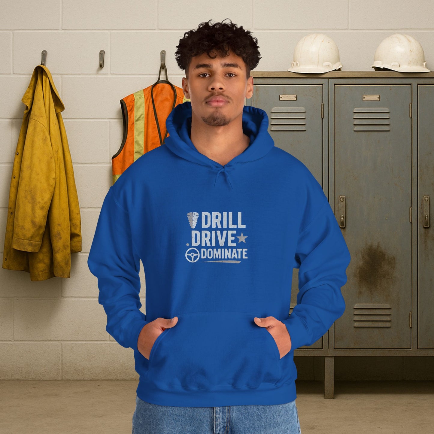 'Drill. Drive. Dominate.' Hoodie, Motivational Sweater